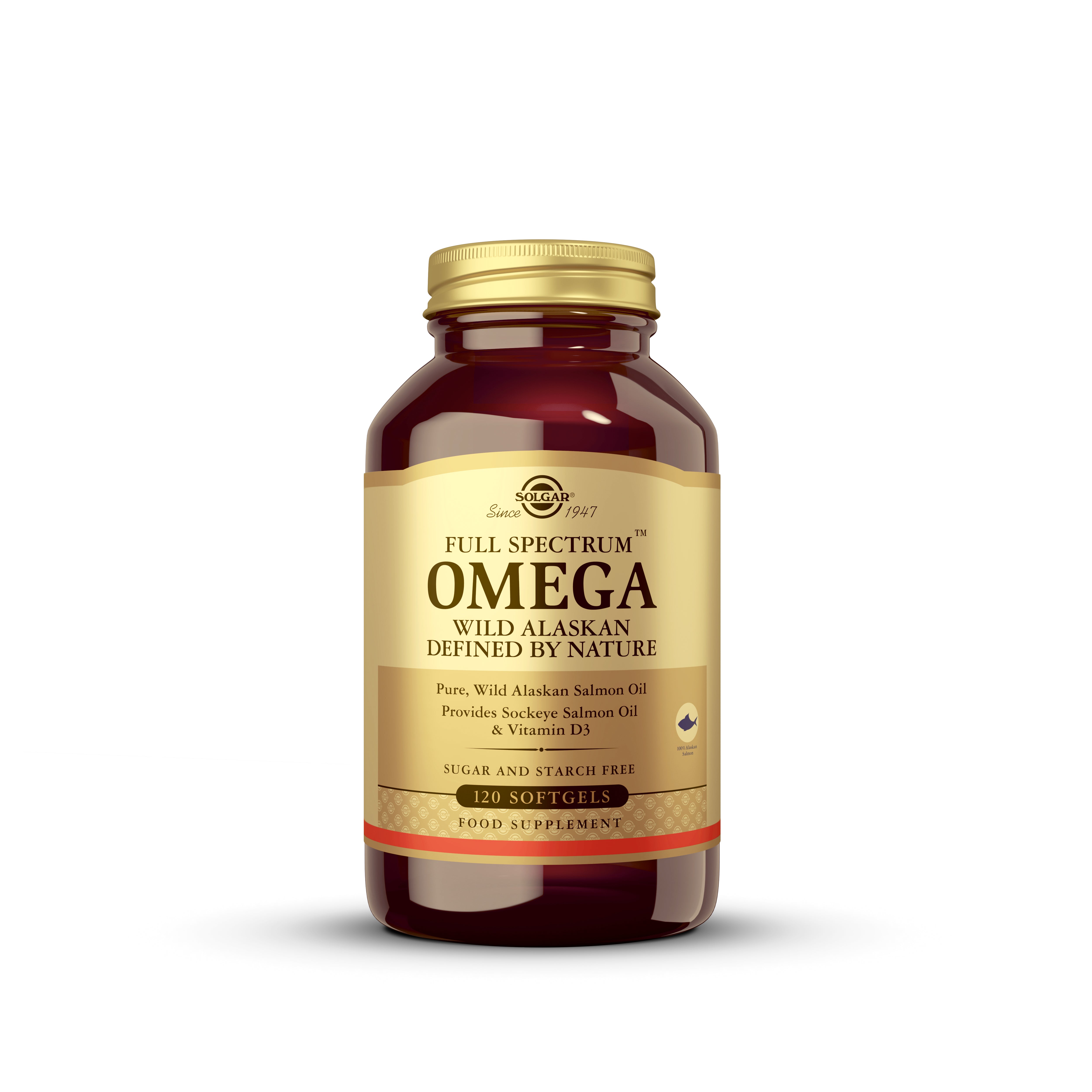 Full Spectrum Omega Salmon Oil Softgels, 120 kaps - Omega-kapselit