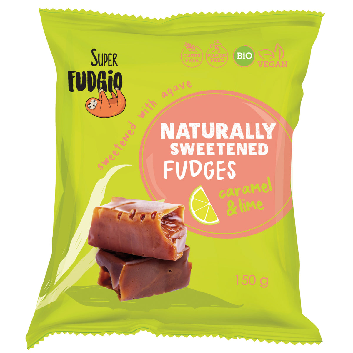 Vegaaninen toffee, karamelli-lime, 150 g
