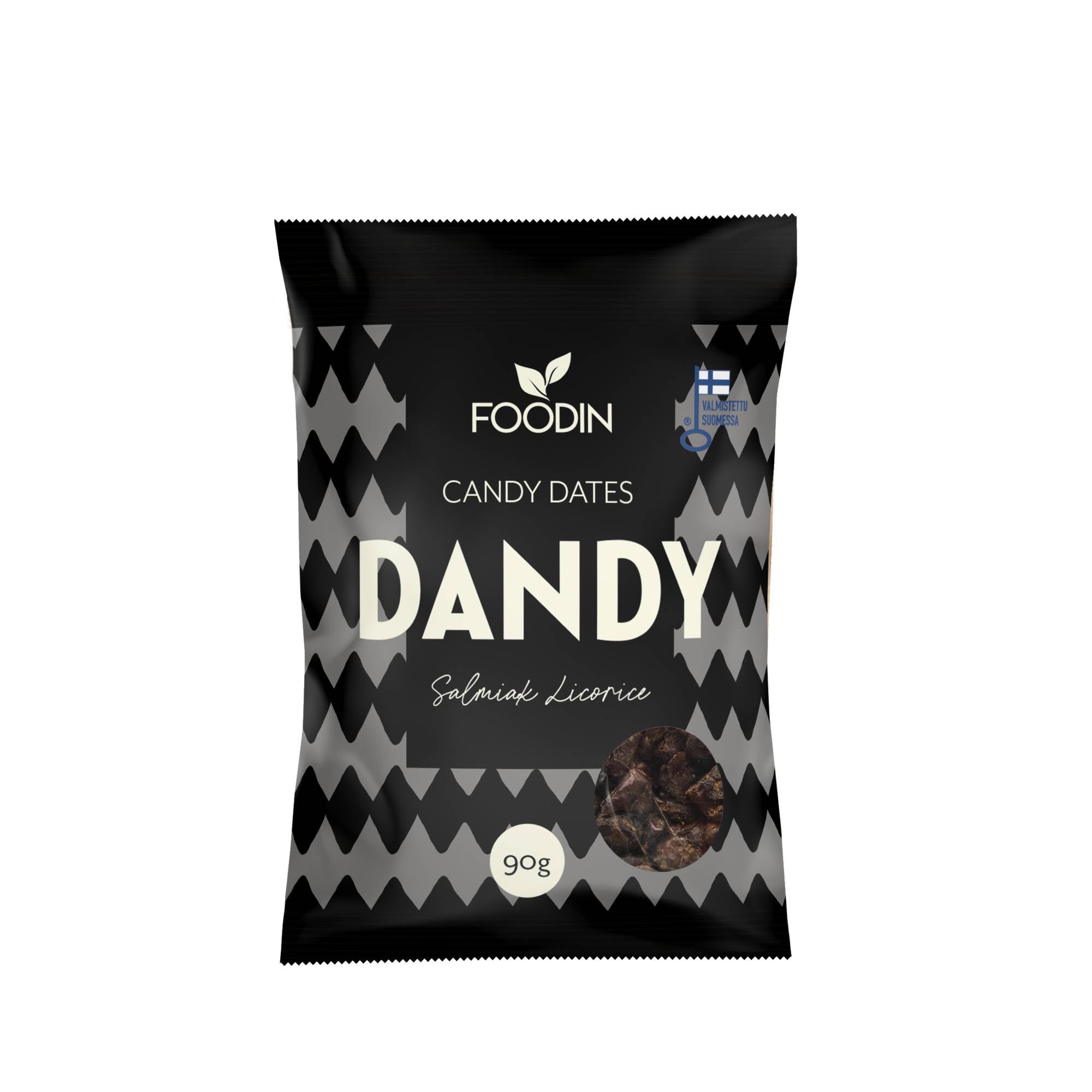 Foodin karkkitaatelit Dandy Candy Dates, Salmiak Liquorice 90 g
