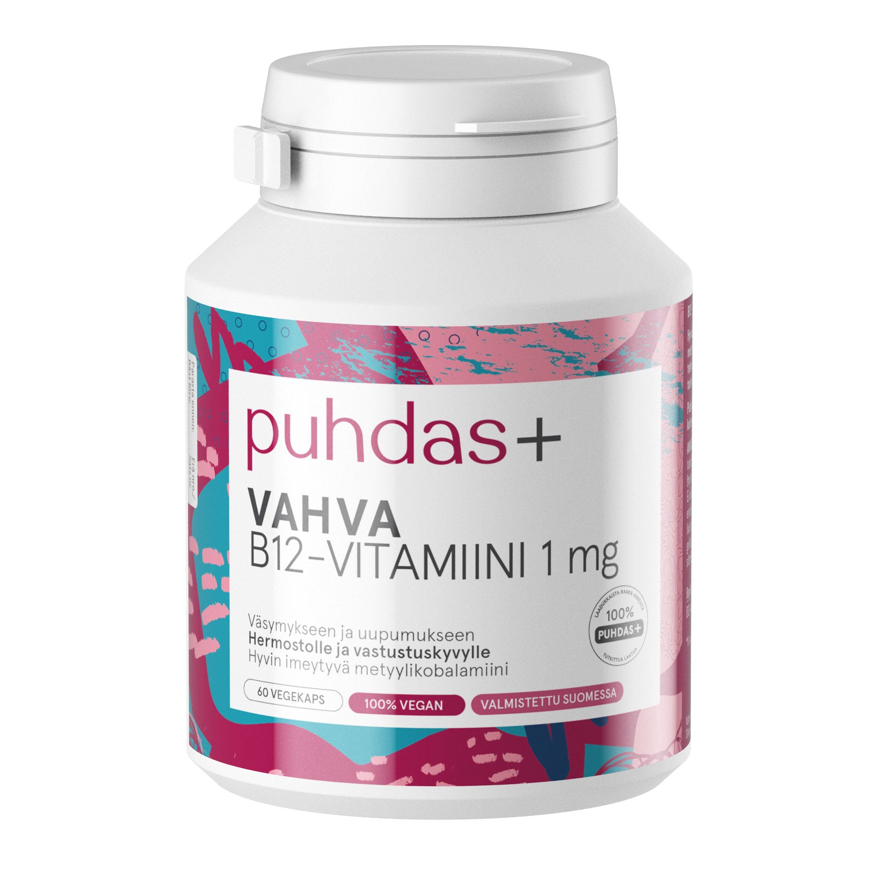 Vahva B12-vitamiini 1 mg 60 vegekaps