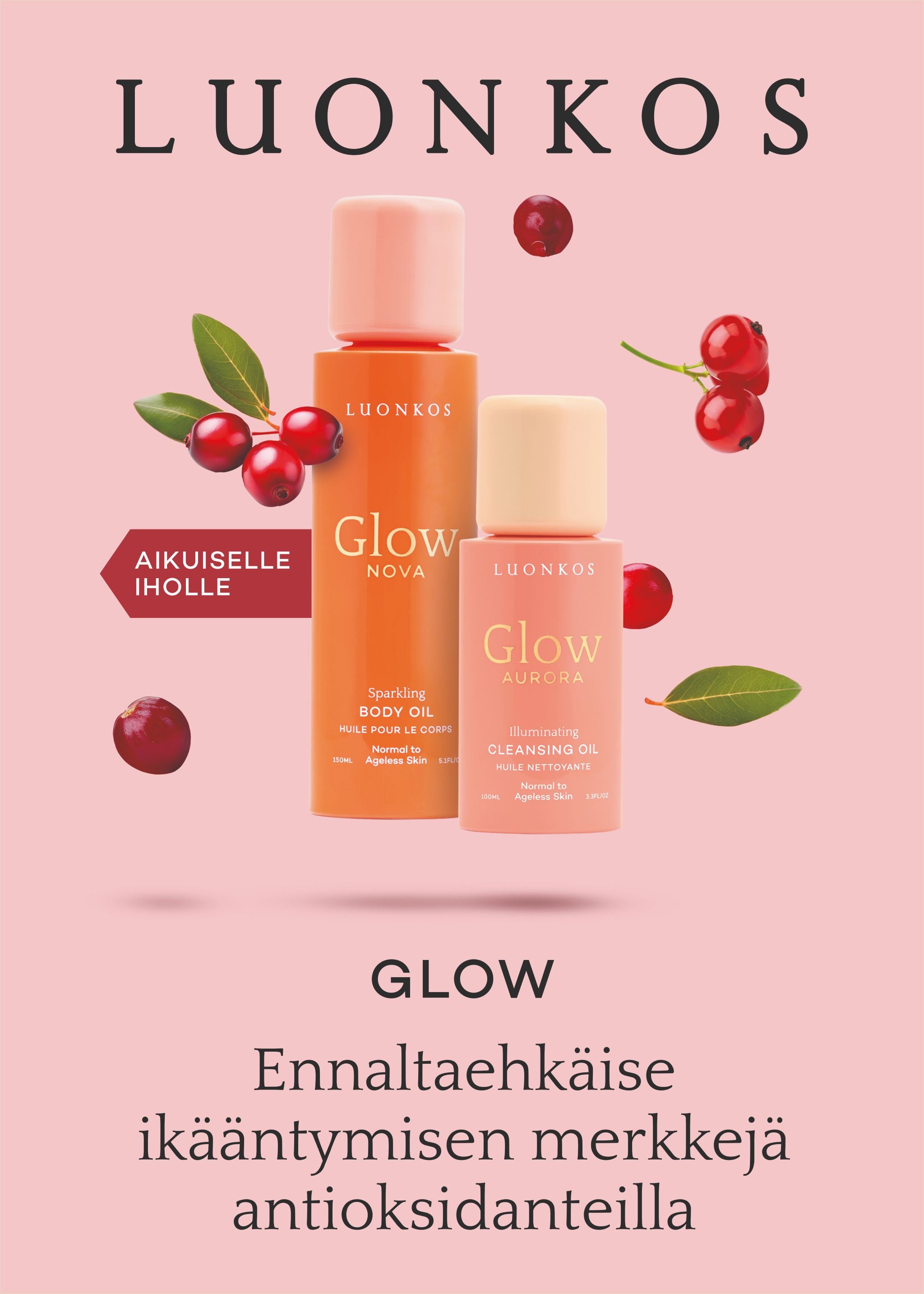 Glow vartaloöljy, 150 ml - Ruohonjuuri