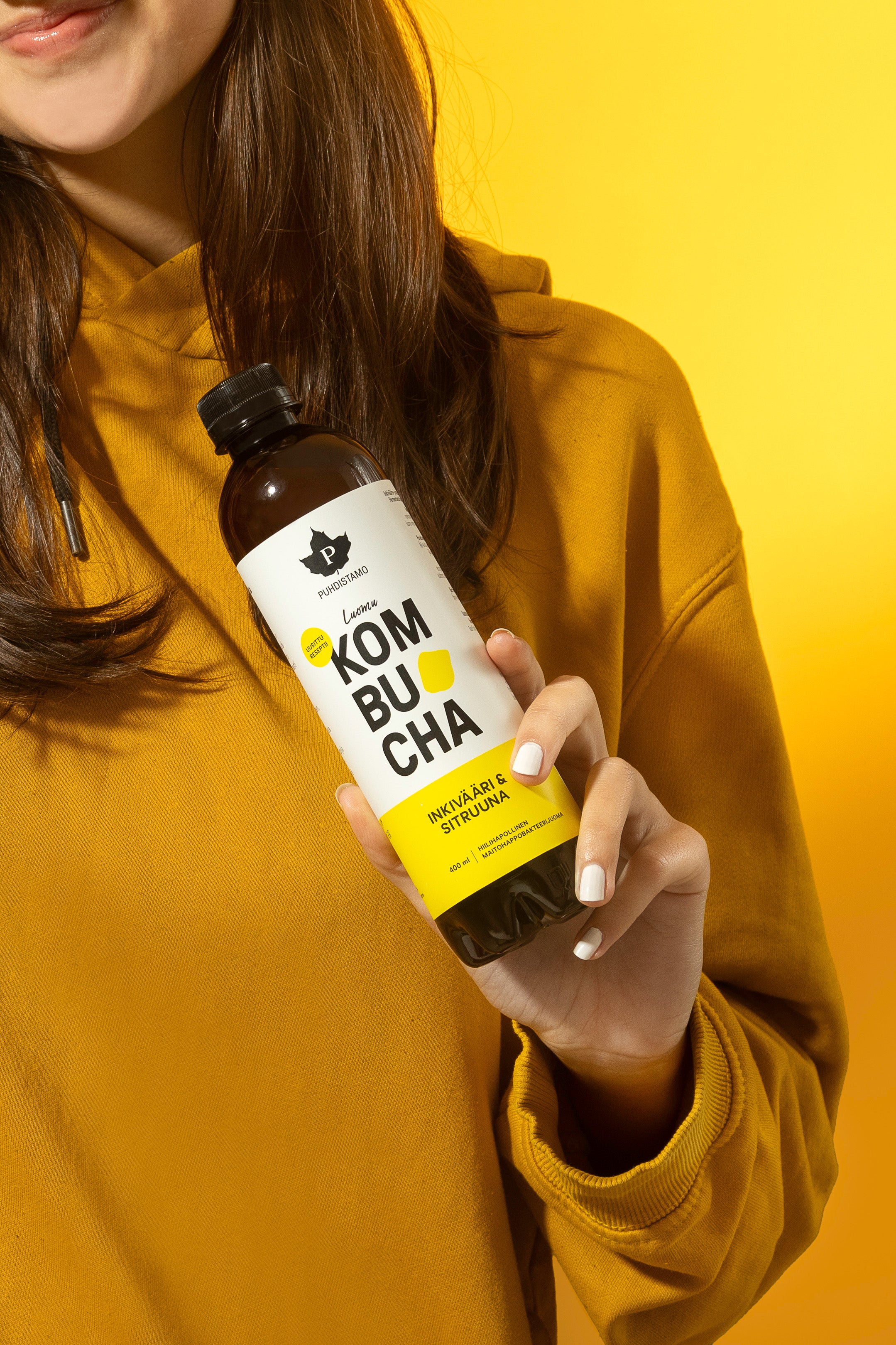 Kombucha, inkivääri & sitruuna, 370 ml