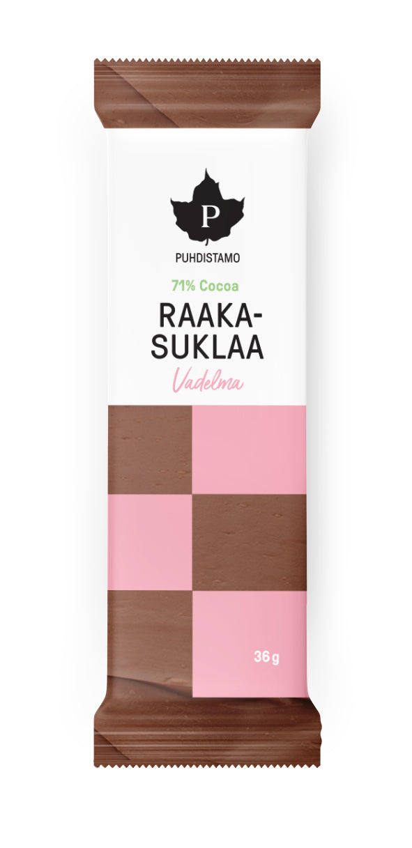 Vadelma-raakasuklaa, 36 g