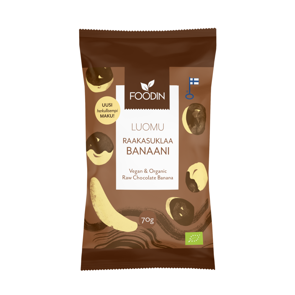 Raakasuklaakuorrutettu banaani, 70 g