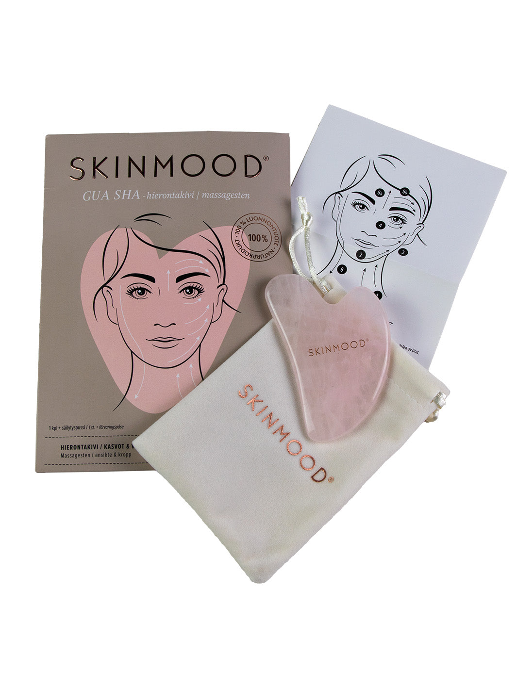 Gua sha Beauty Tool, ruusukvartsi (guasha)