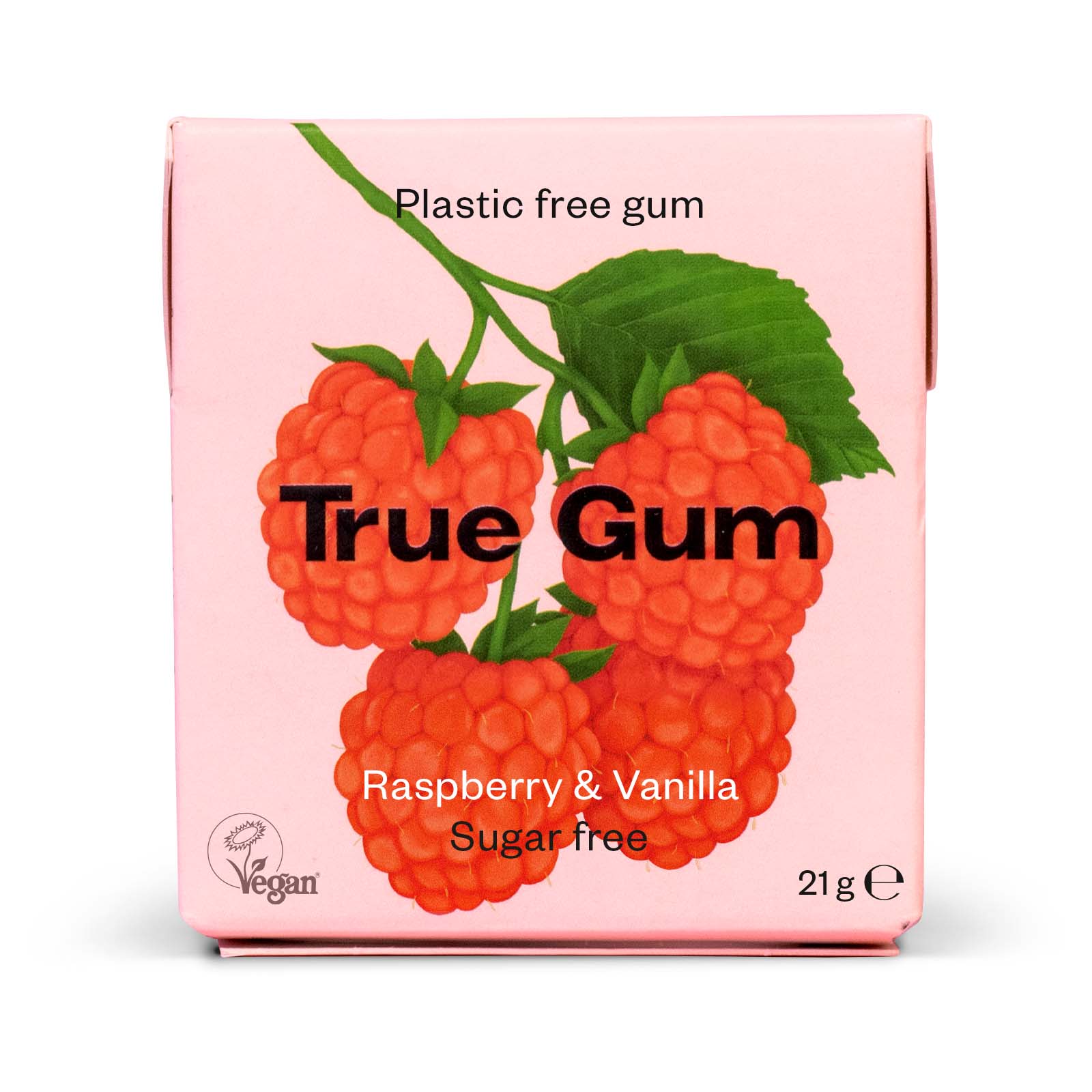True Gum Vadelma-vaniljapurkka, 20 g