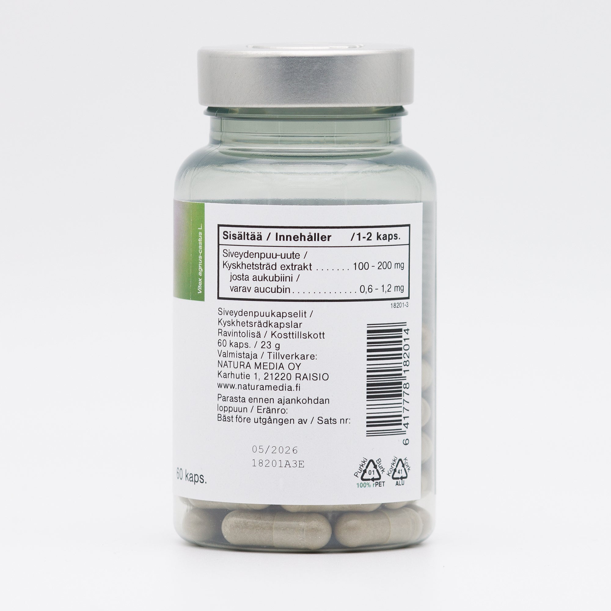 Vitex siveydenpuu, 60 kaps