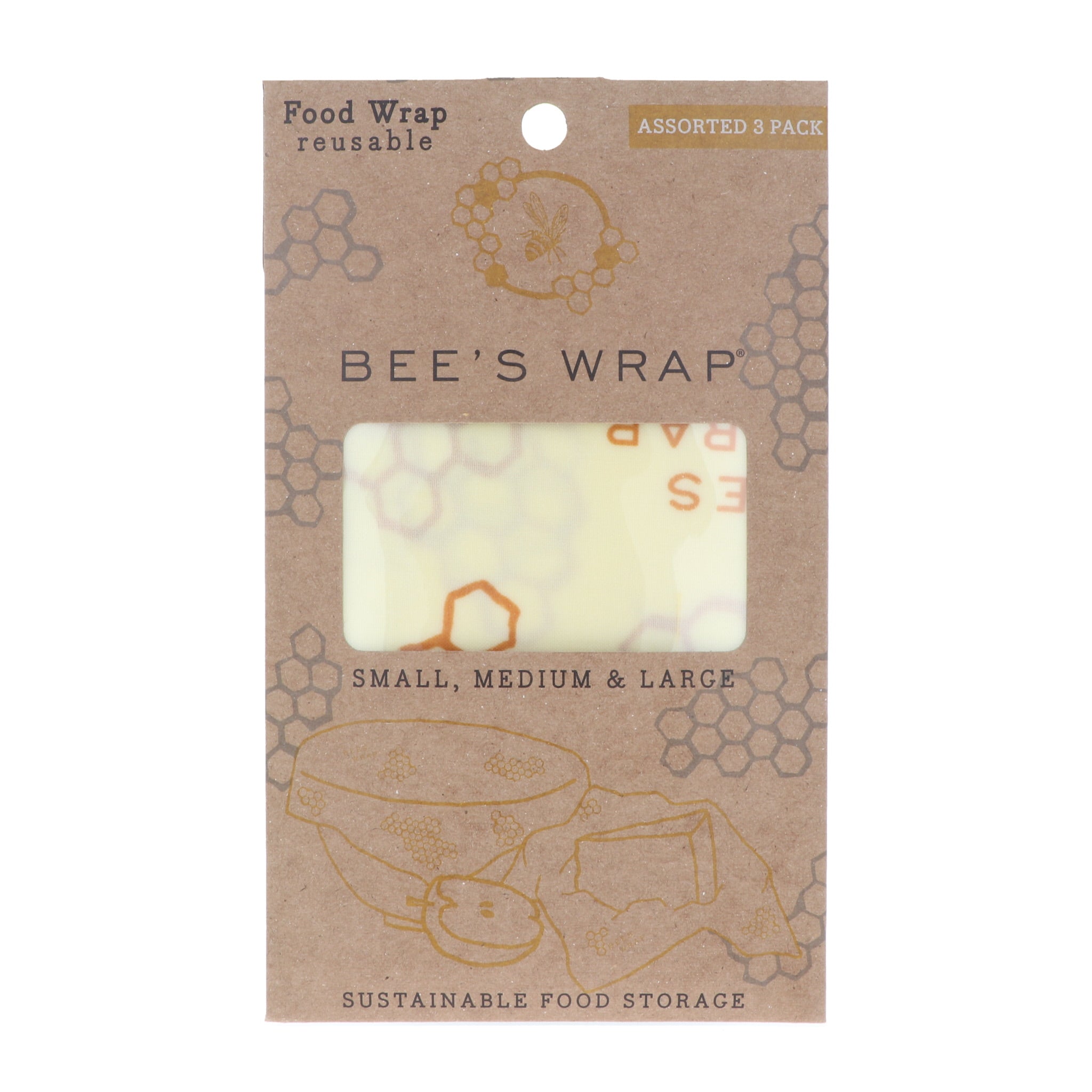 Bee's Wrap-mehiläisvahakelmu, 3-pakkaus, kaikki koot