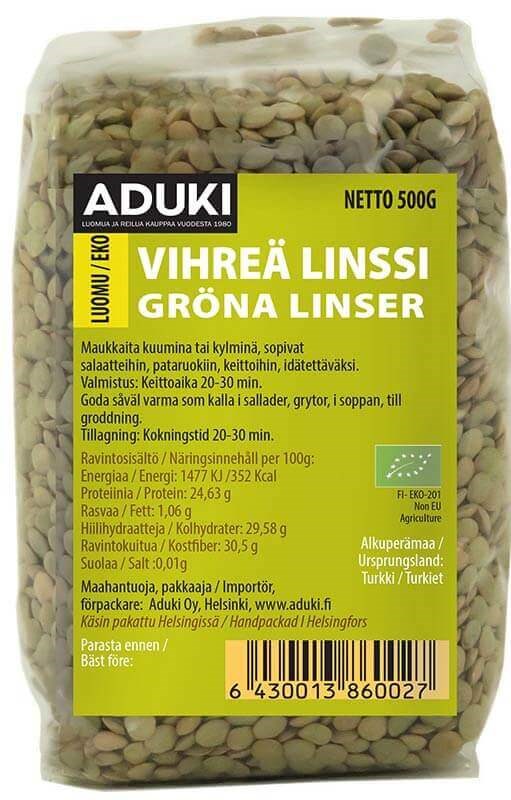 Vihreä linssi, 500 g