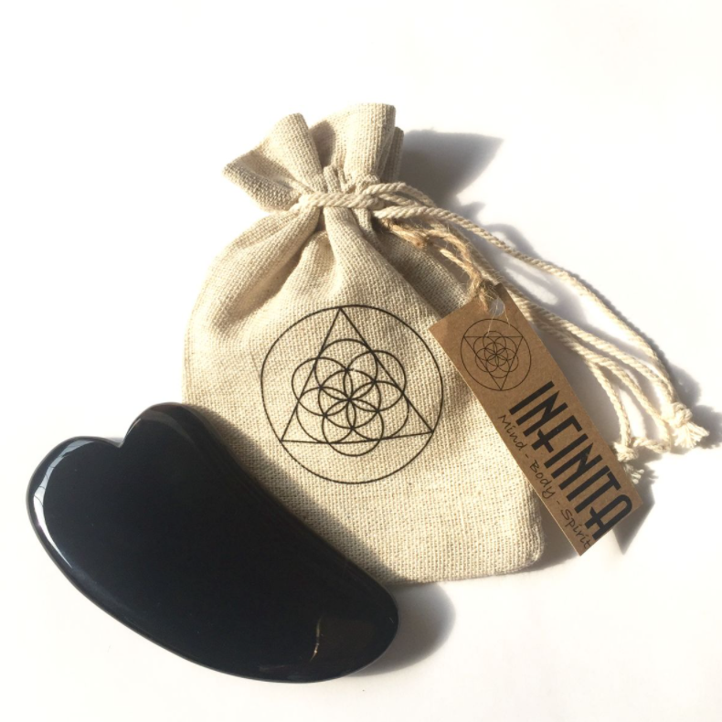 GuaSha-hierontakivi, musta onyx (guasha)