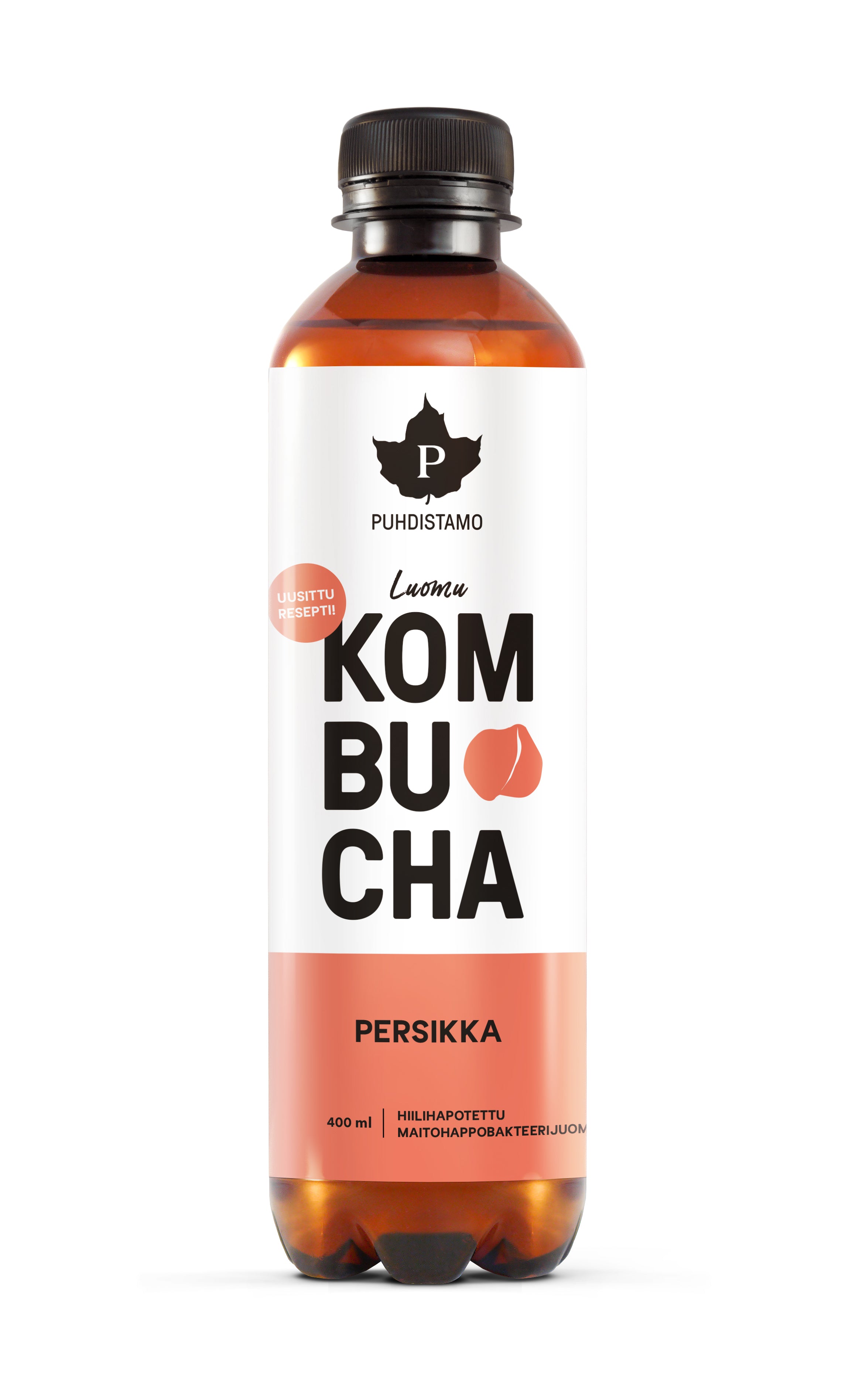 Kombucha Persikka, Luomu 400 ml