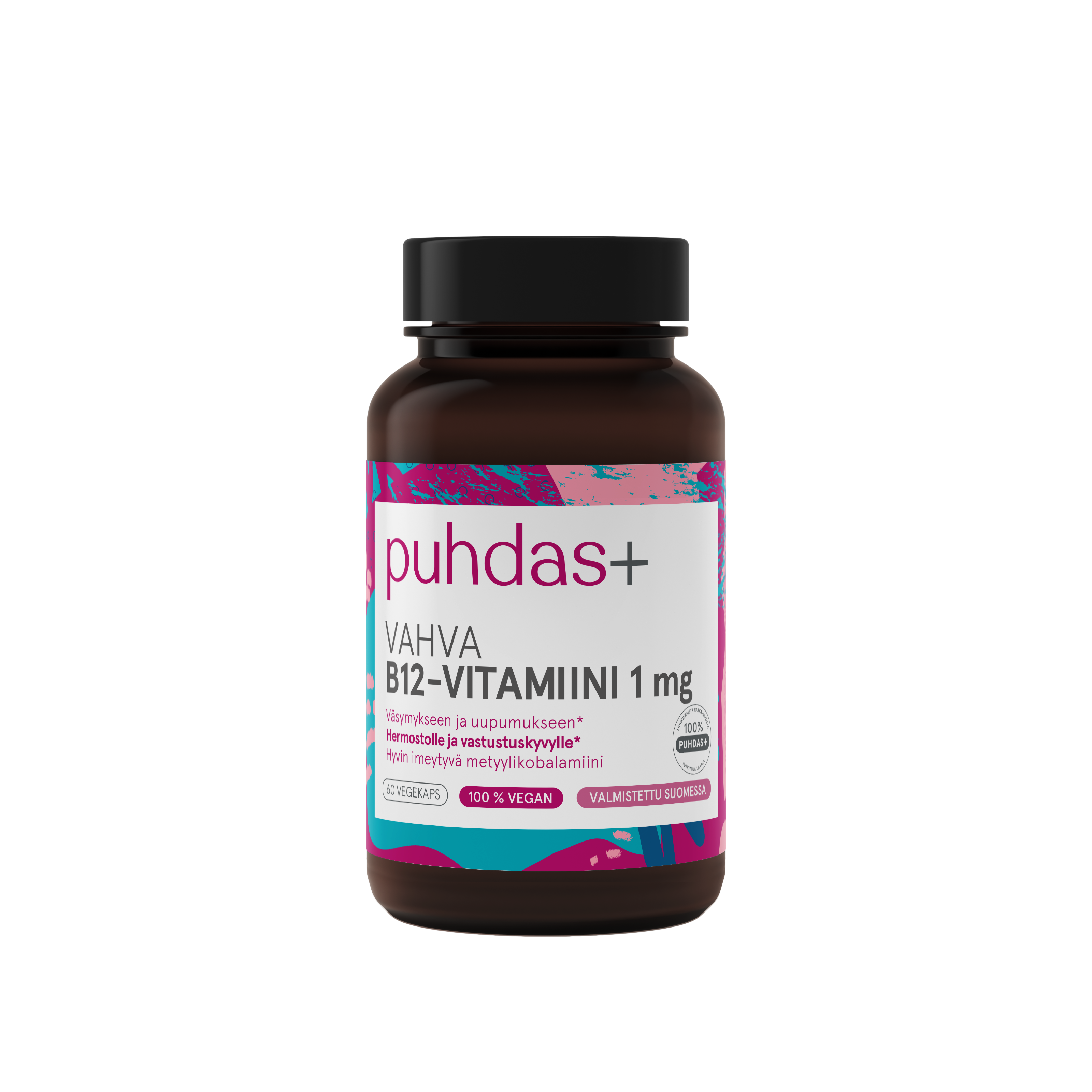 Vahva B12-vitamiini 1 mg 60 vegekaps