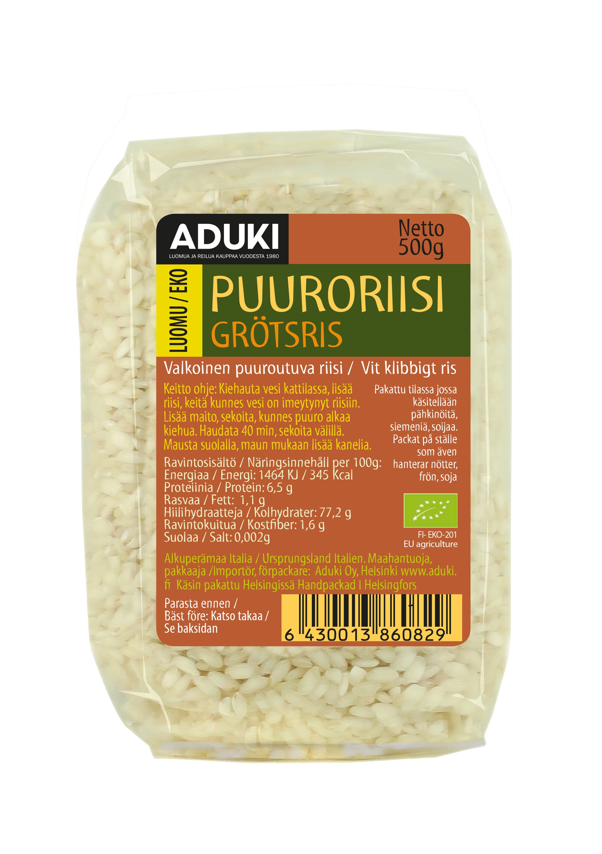 Valkoinen puuroriisi, 500 g
